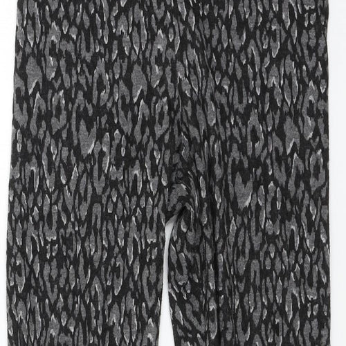 Marks and Spencer Womens Grey Animal Print Jersey Capri Trousers Size 10 L26 in