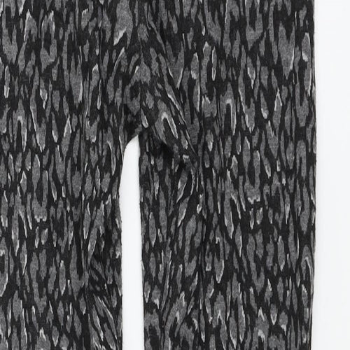 Marks and Spencer Womens Grey Animal Print Jersey Capri Trousers Size 10 L26 in