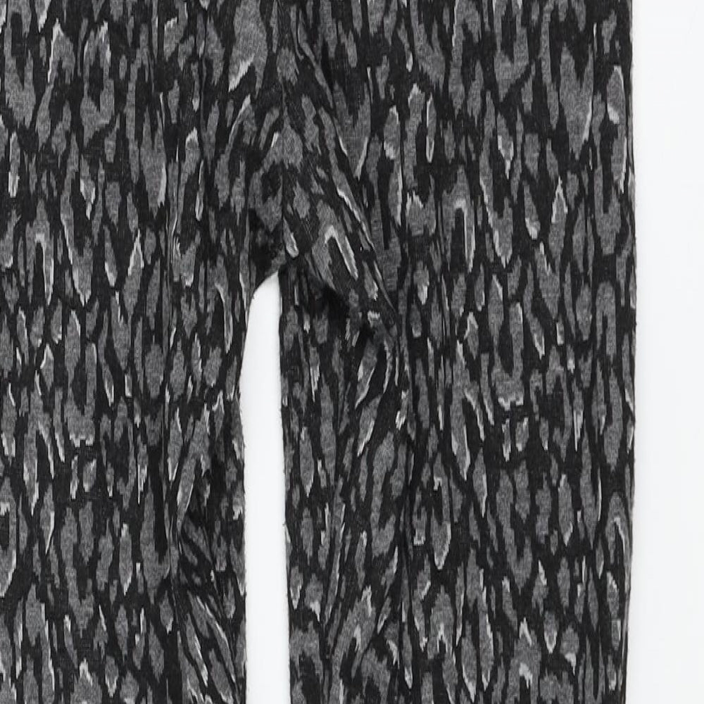Marks and Spencer Womens Grey Animal Print Jersey Capri Trousers Size 10 L26 in