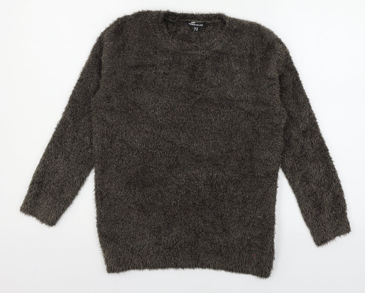 Warehouse Womens Brown  Knit Pullover Jumper Size 10