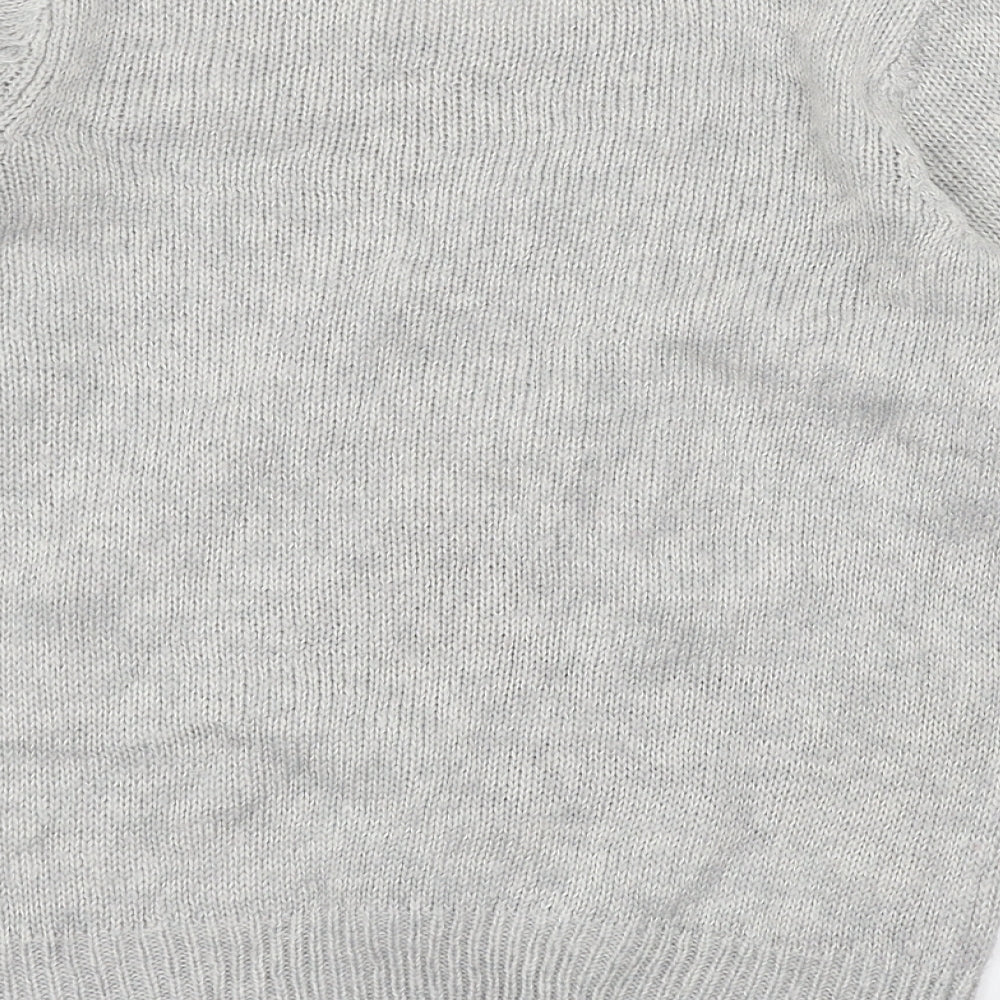 Dorothy Perkins Womens Grey  Knit Pullover Jumper Size 12  - Christmas Dog