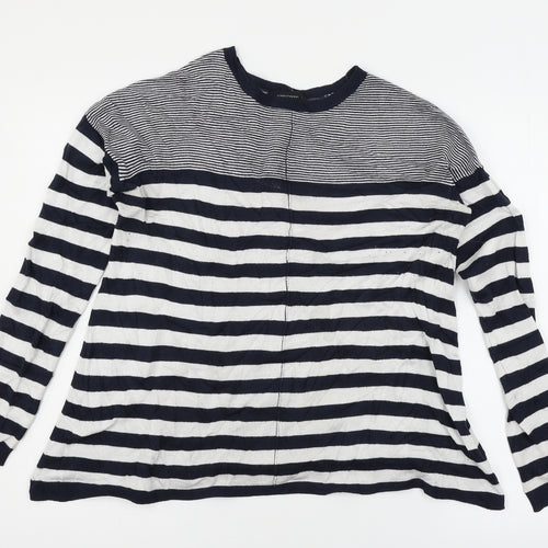 Atmosphere Womens Blue Striped Knit Pullover Jumper Size 10