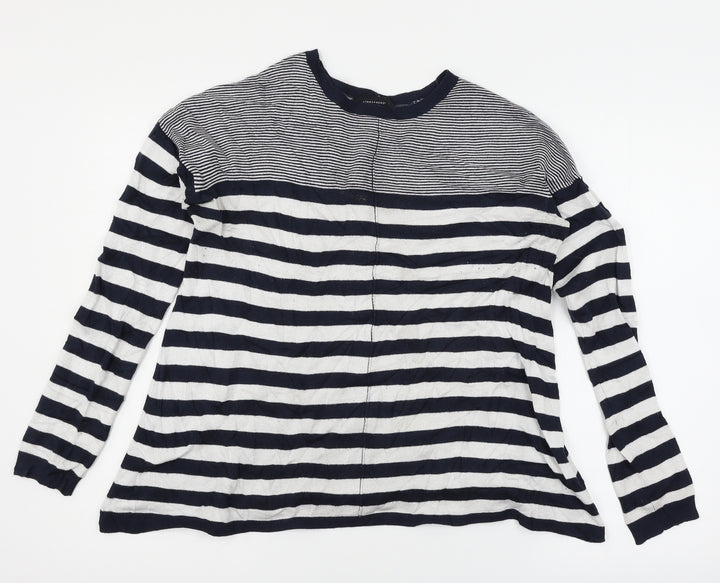 Atmosphere Womens Blue Striped Knit Pullover Jumper Size 10