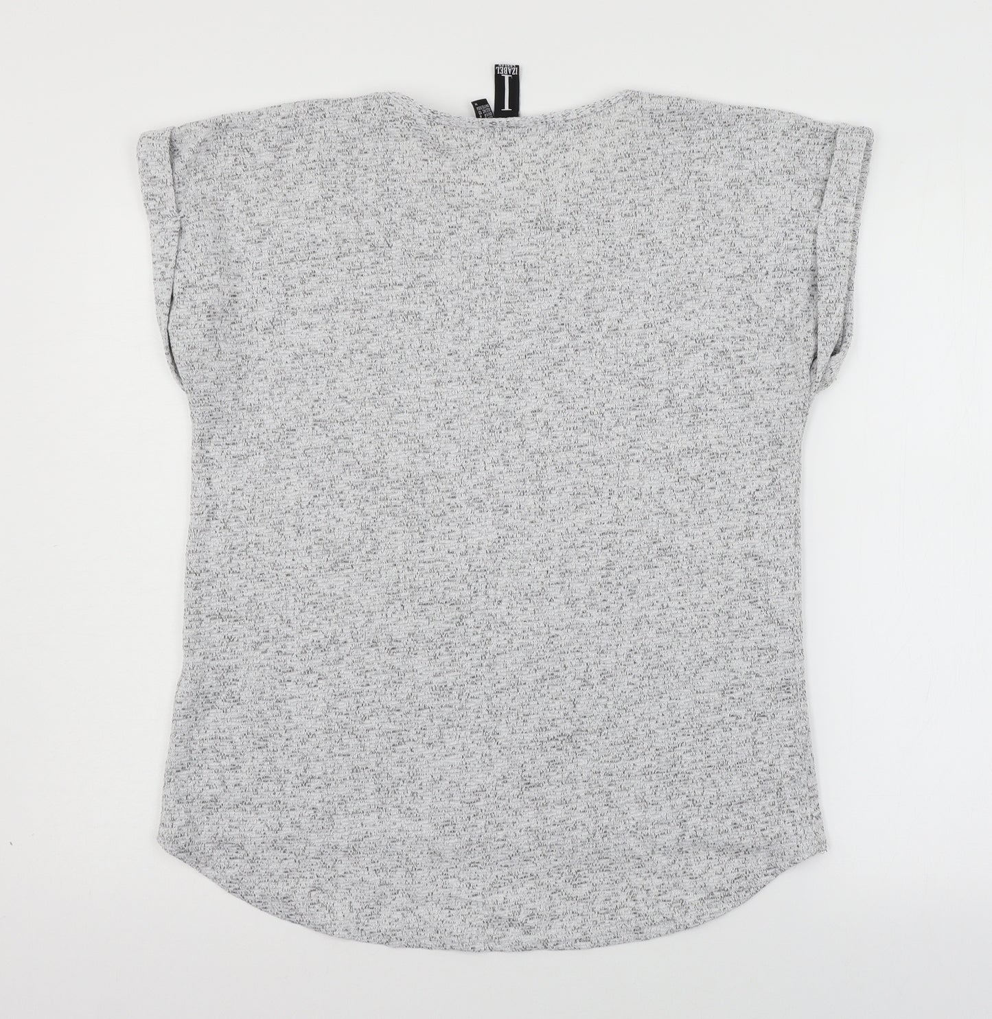 IZABEL Womens Grey  Jersey Basic T-Shirt Size 10