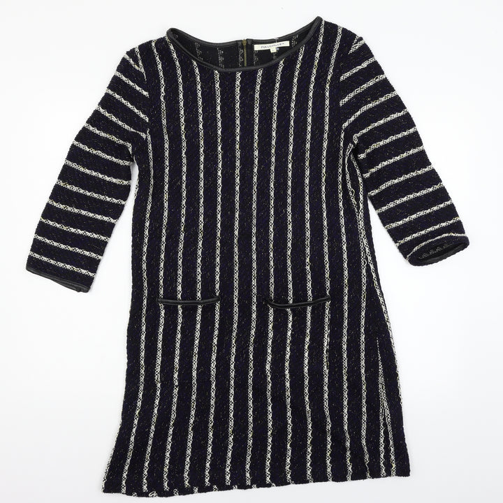 Full Circle Womens Blue Striped Knit Shift  Size L