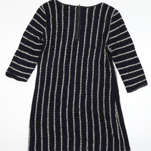Full Circle Womens Blue Striped Knit Shift  Size L