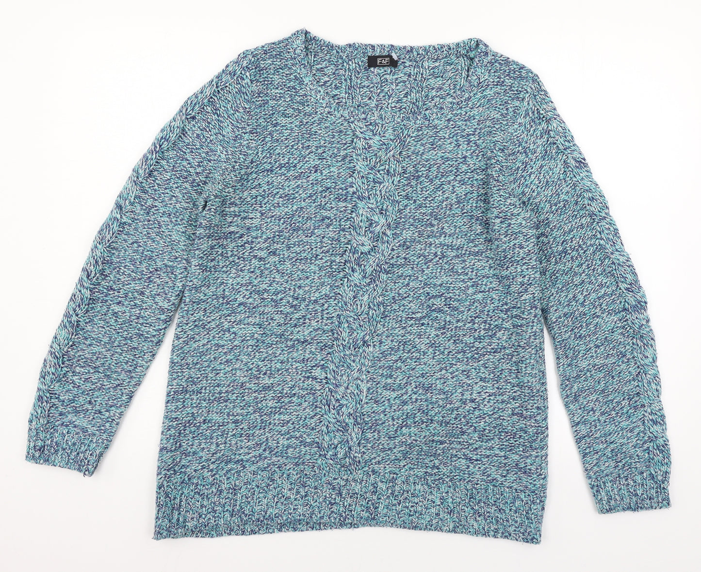 F&F Womens Blue  Knit Pullover Jumper Size 12