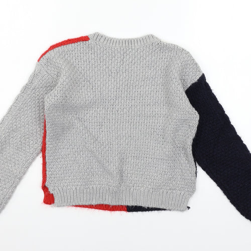 NEXT Girls Multicoloured Geometric Knit Pullover Jumper Size 10 Years