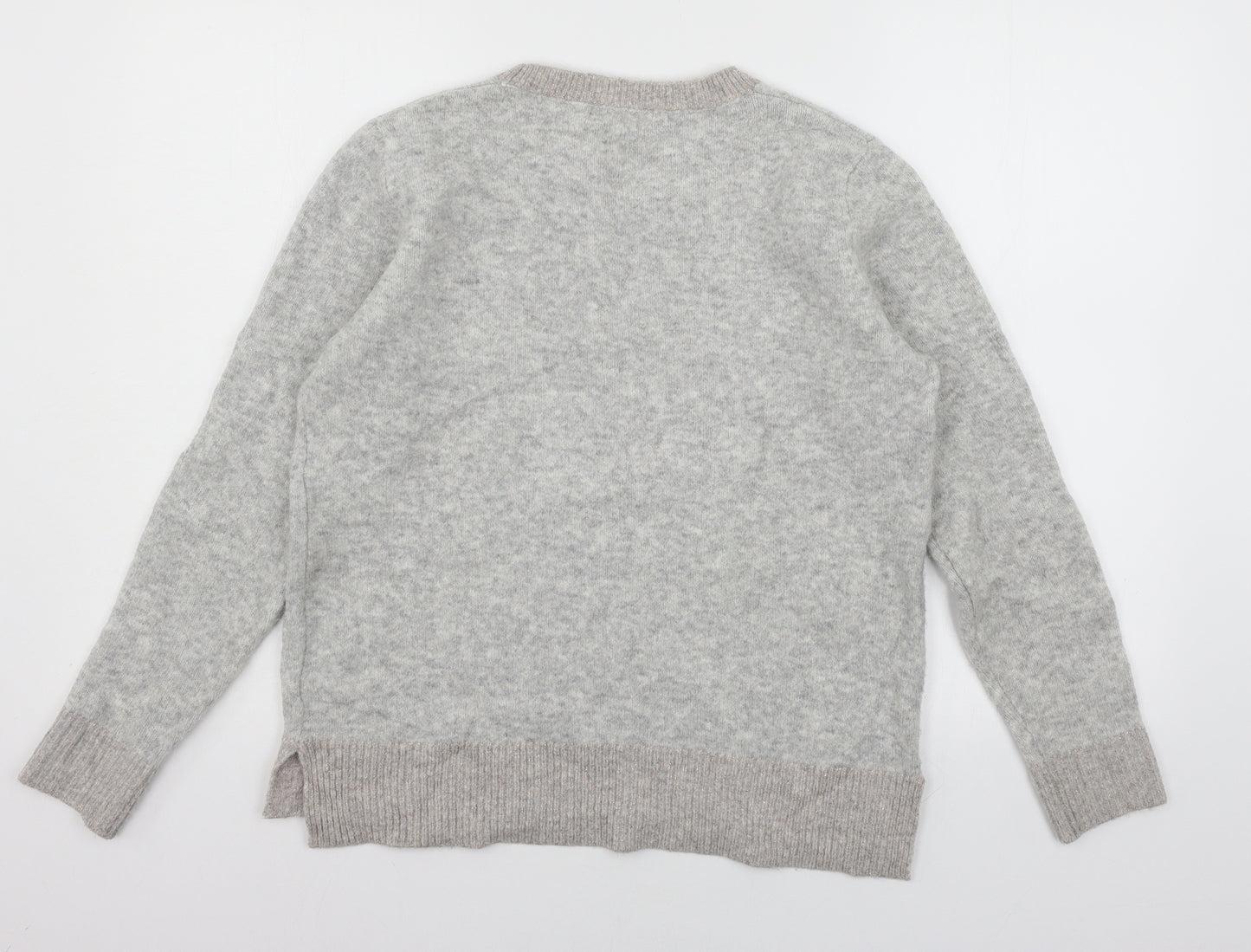 NEXT Womens Grey  Knit Pullover Jumper Size 12  - Reindeer