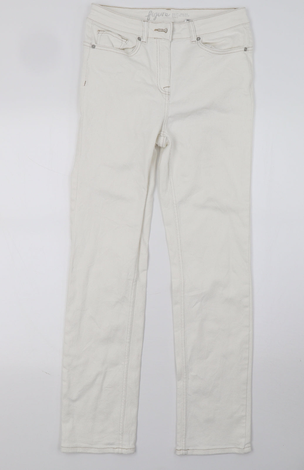 Marks and Spencer Womens White   Straight Jeans Size 10 L27.5 in