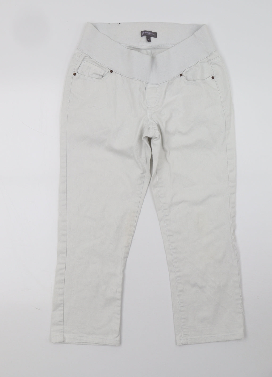 Newlook Womens White   Cropped Jeans Size 10 L21 in