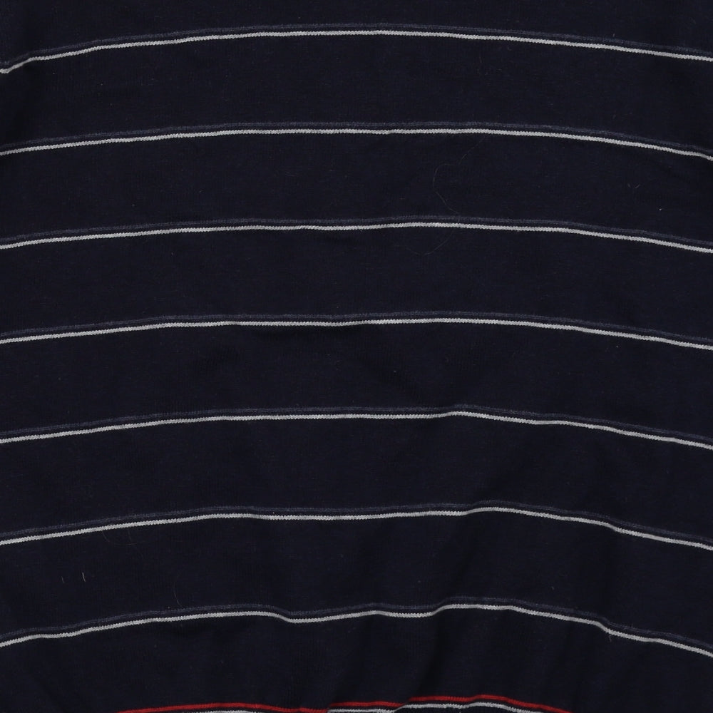 Duffer of St. George Mens Blue Striped  Pullover Jumper Size XL