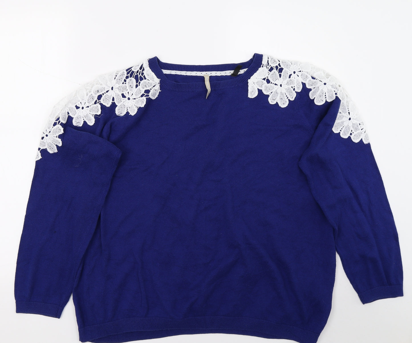 Anthology Womens Blue   Henley Jumper Size 20