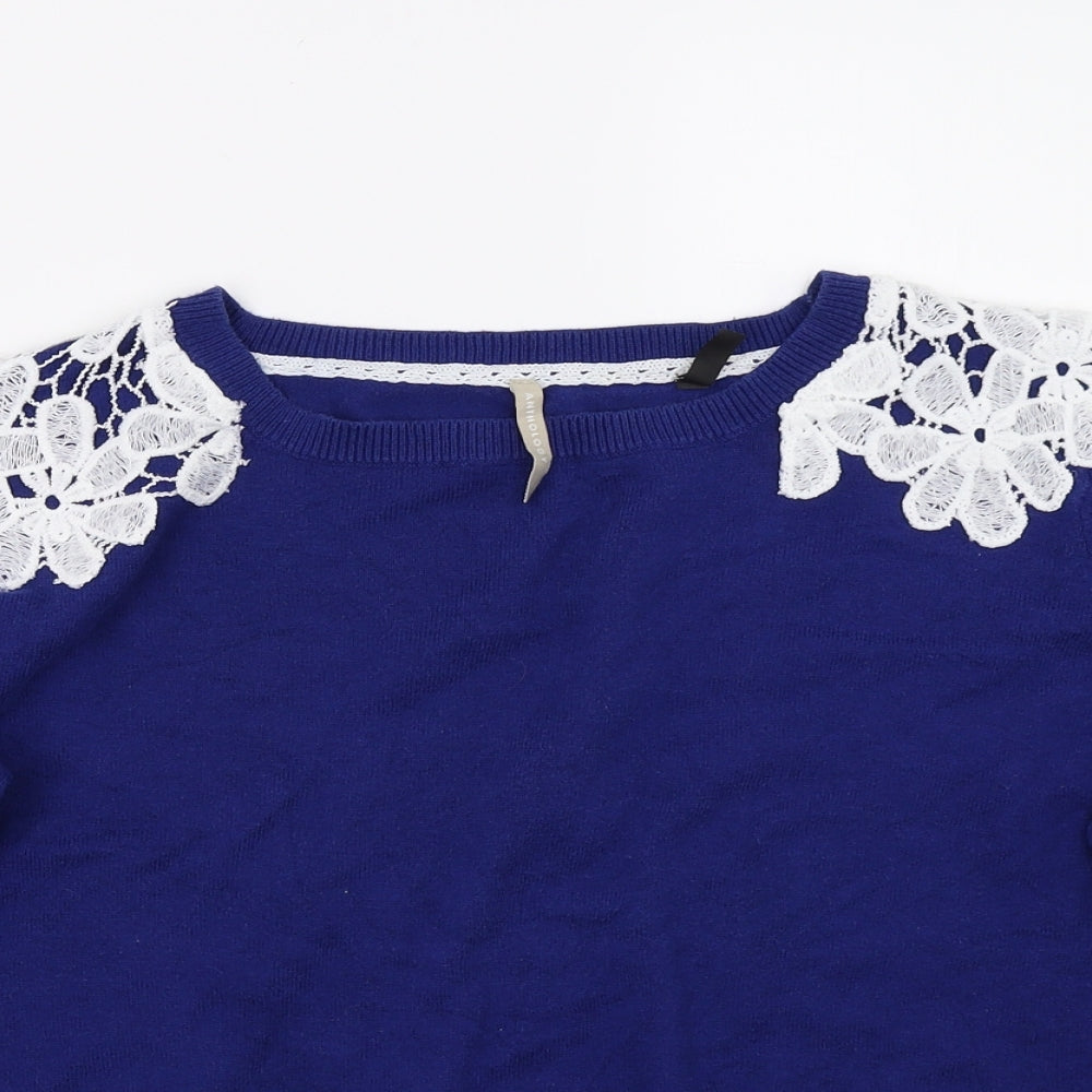 Anthology Womens Blue   Henley Jumper Size 20