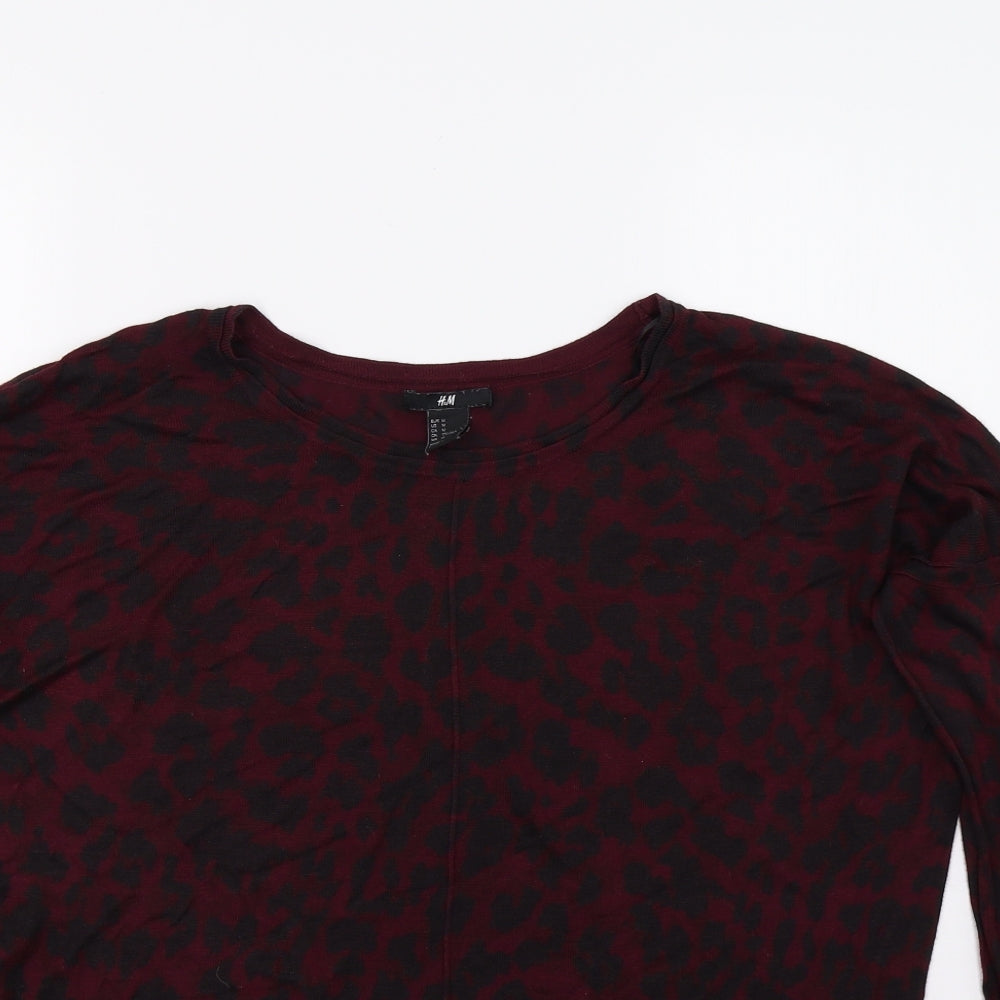 H&M Womens Purple Animal Print  Pullover Jumper Size M