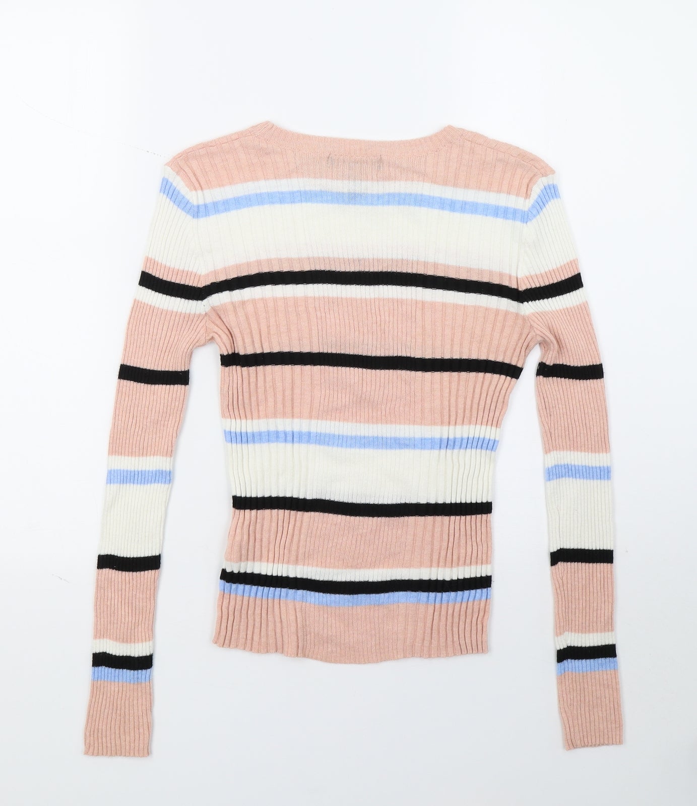 Primark Womens Pink Striped  Pullover Jumper Size 12