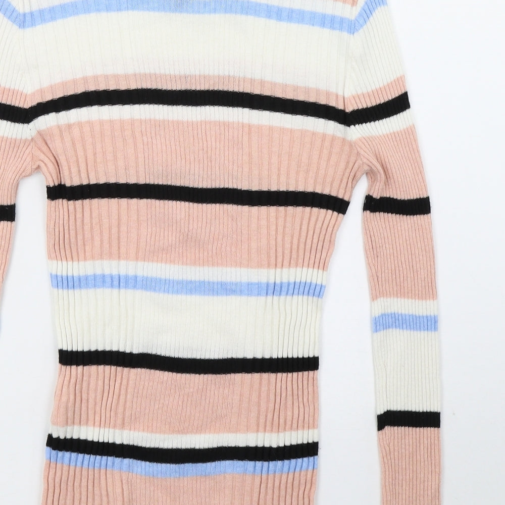 Primark Womens Pink Striped  Pullover Jumper Size 12