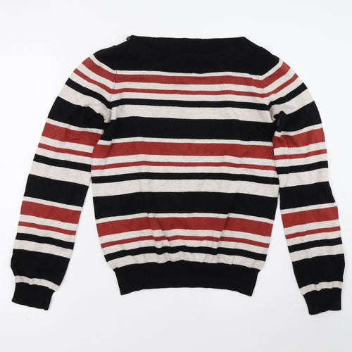 Debenhams Womens Black Striped  Pullover Jumper Size 12