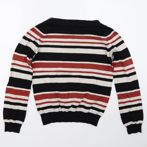 Debenhams Womens Black Striped  Pullover Jumper Size 12