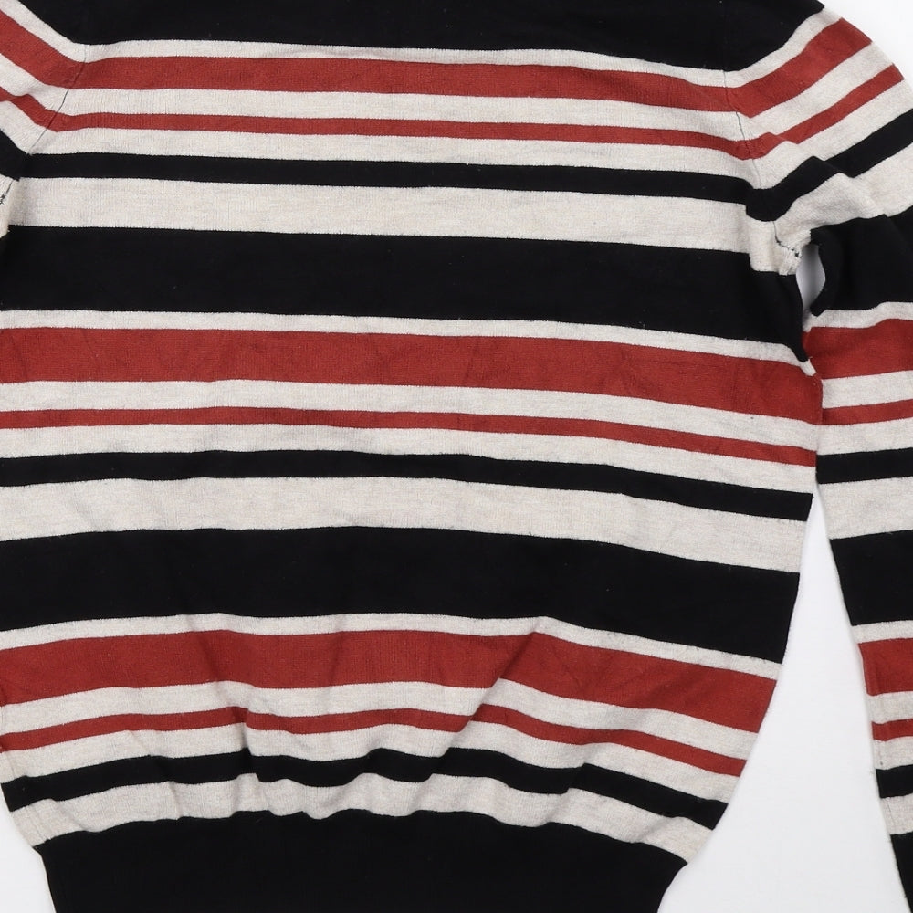 Debenhams Womens Black Striped  Pullover Jumper Size 12