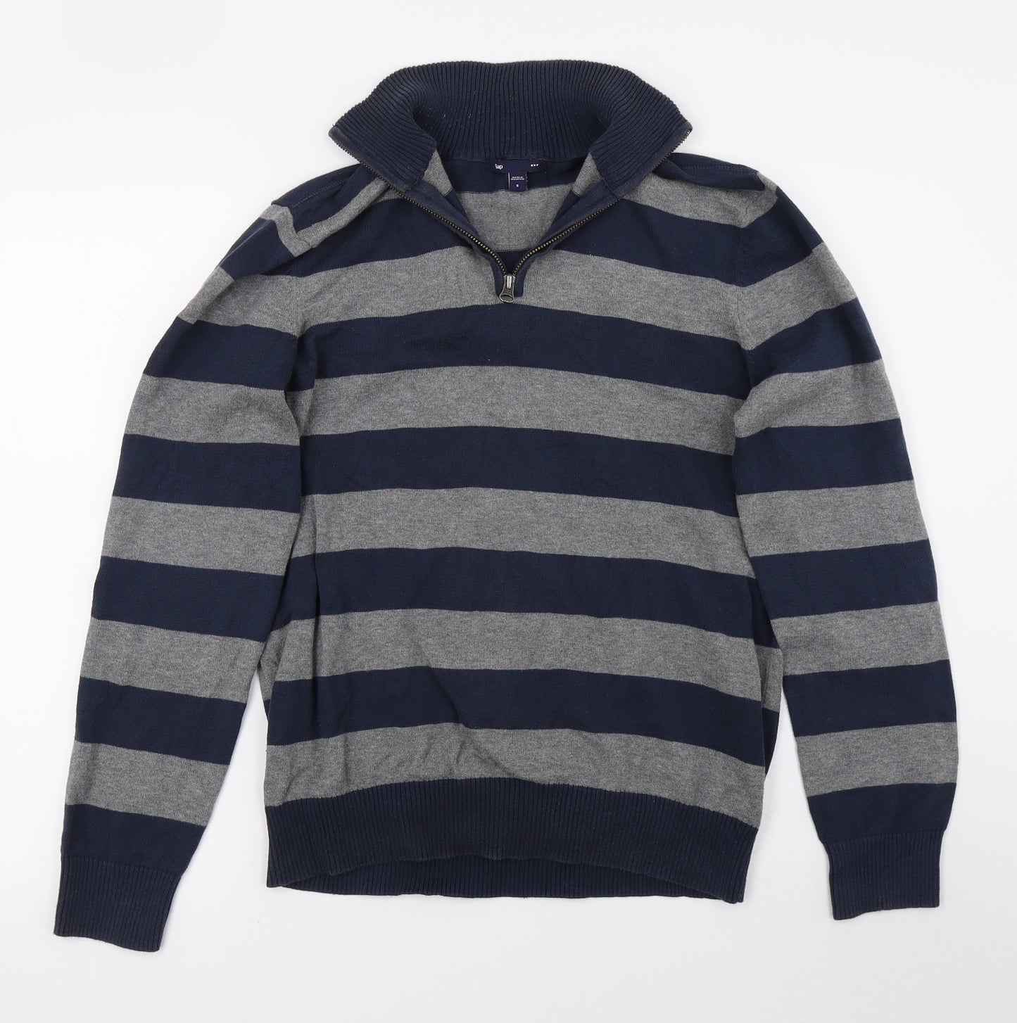 Gap Mens Blue Striped  Pullover Jumper Size S