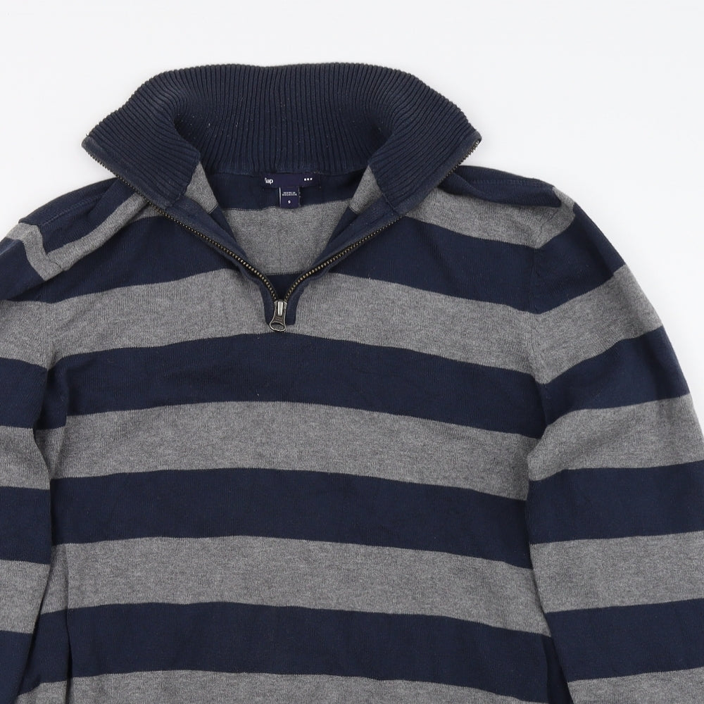 Gap Mens Blue Striped  Pullover Jumper Size S