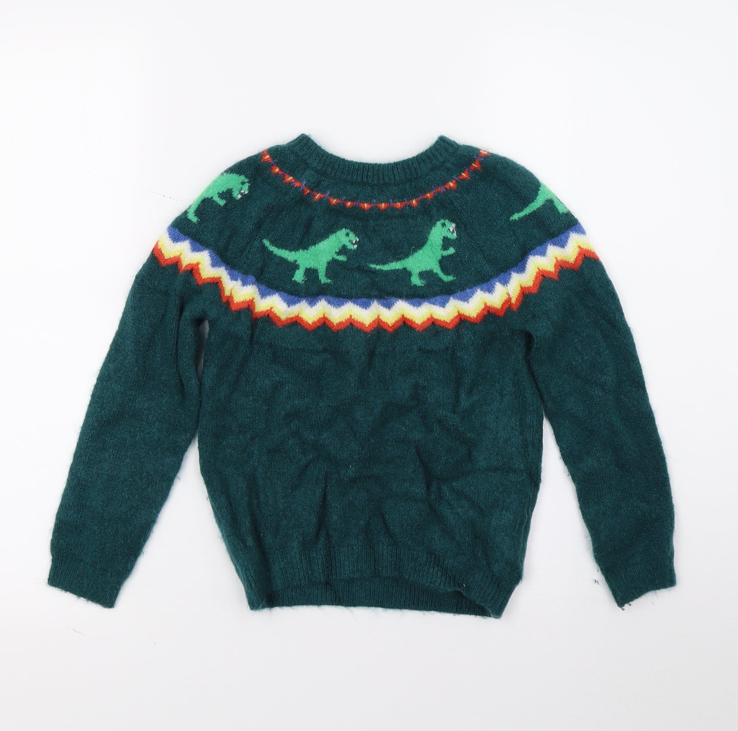 Marks and Spencer Girls Green   Pullover Jumper Size 6-7 Years
