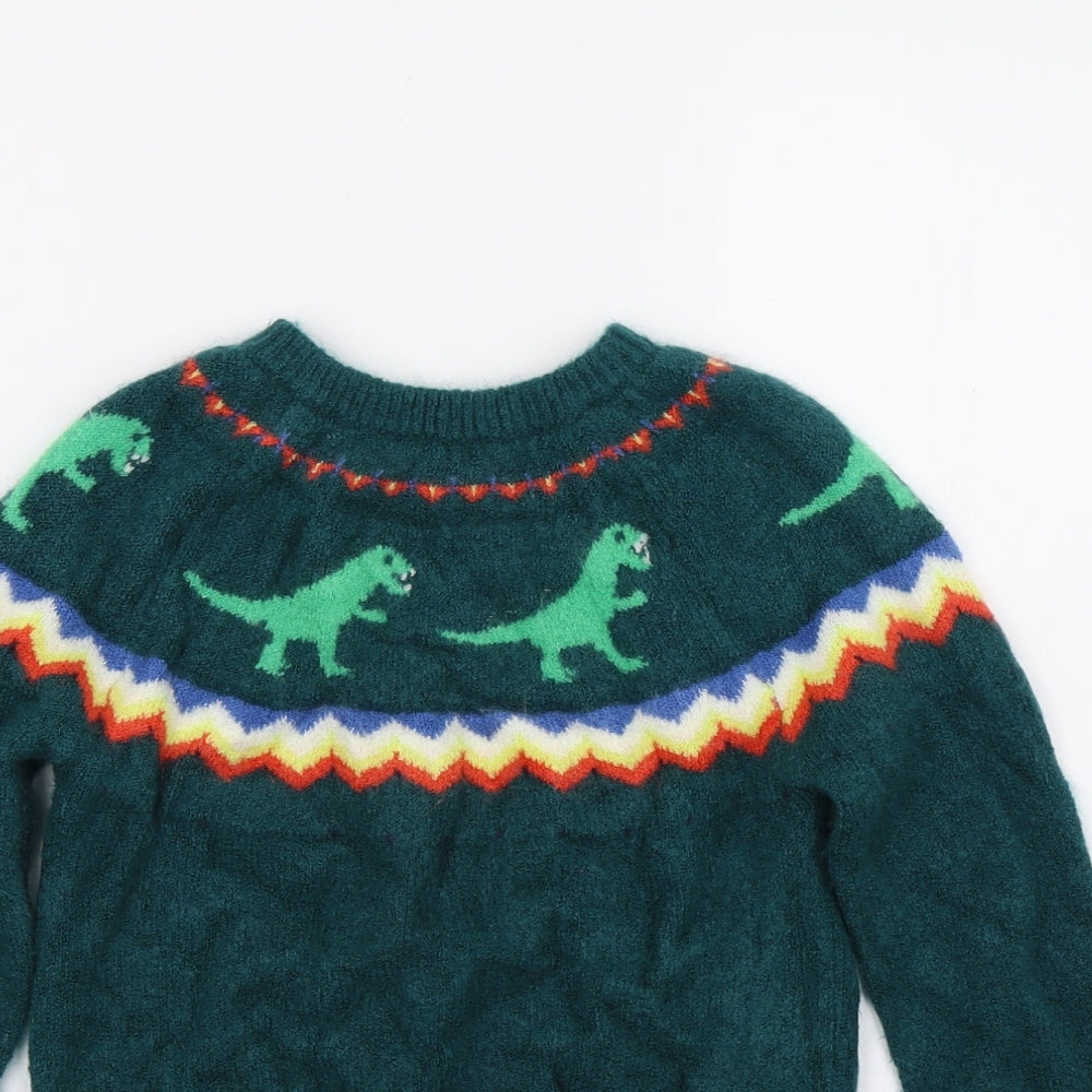 Marks and Spencer Girls Green   Pullover Jumper Size 6-7 Years