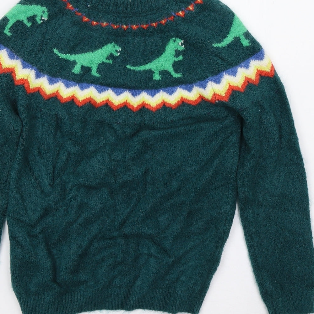 Marks and Spencer Girls Green   Pullover Jumper Size 6-7 Years