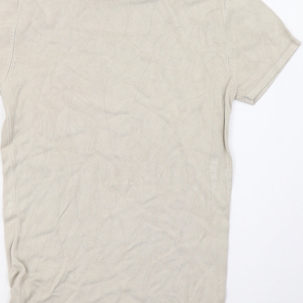 GUESS Womens Beige   Basic T-Shirt Size S