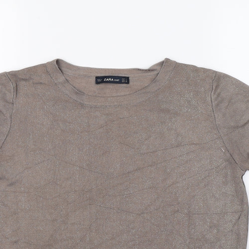 Zata Womens Grey   Basic T-Shirt Size M