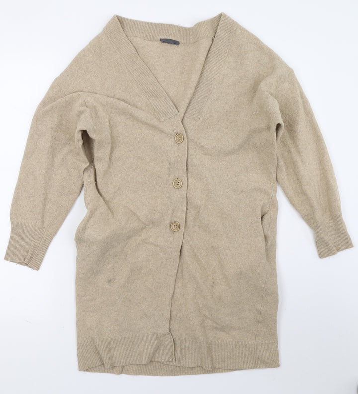 C&A Womens Beige Cardigan Jumper Size S