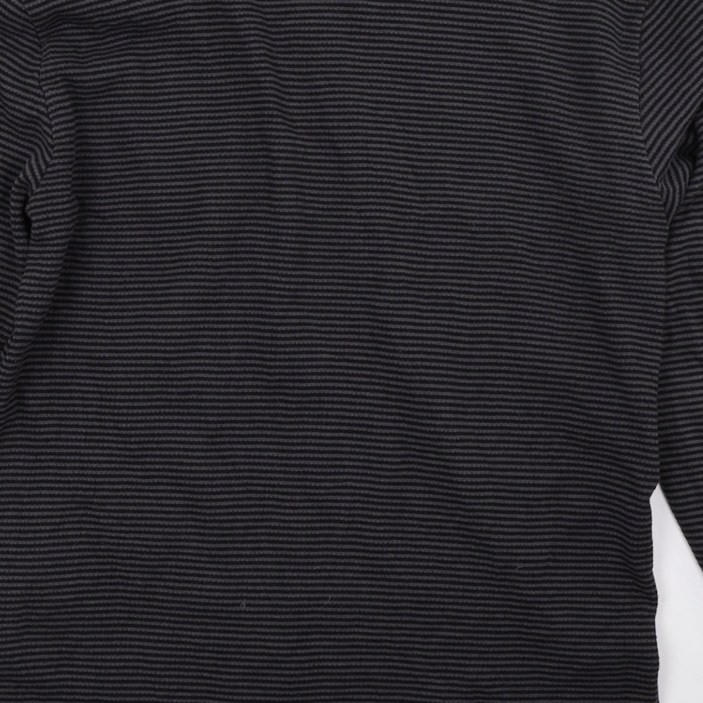 Marks and Spencer Mens Grey Striped   T-Shirt Size M