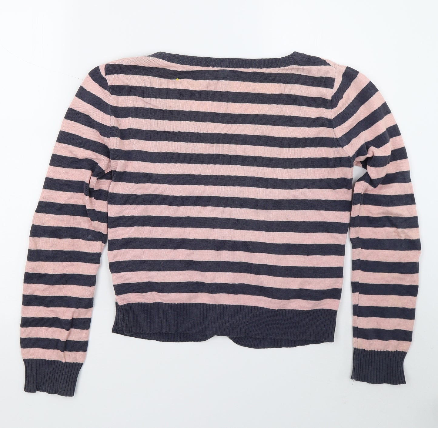 H&M Womens Pink Striped  Cardigan Jumper Size 10