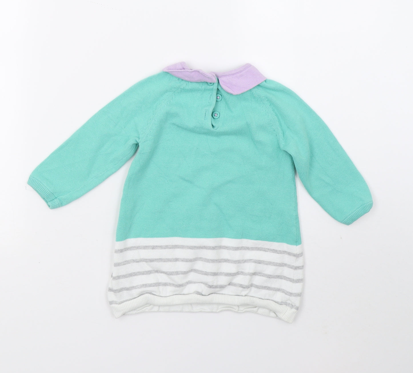 Marks and Spencer Girls Green Floral  Pullover Jumper Size 12-18 Months
