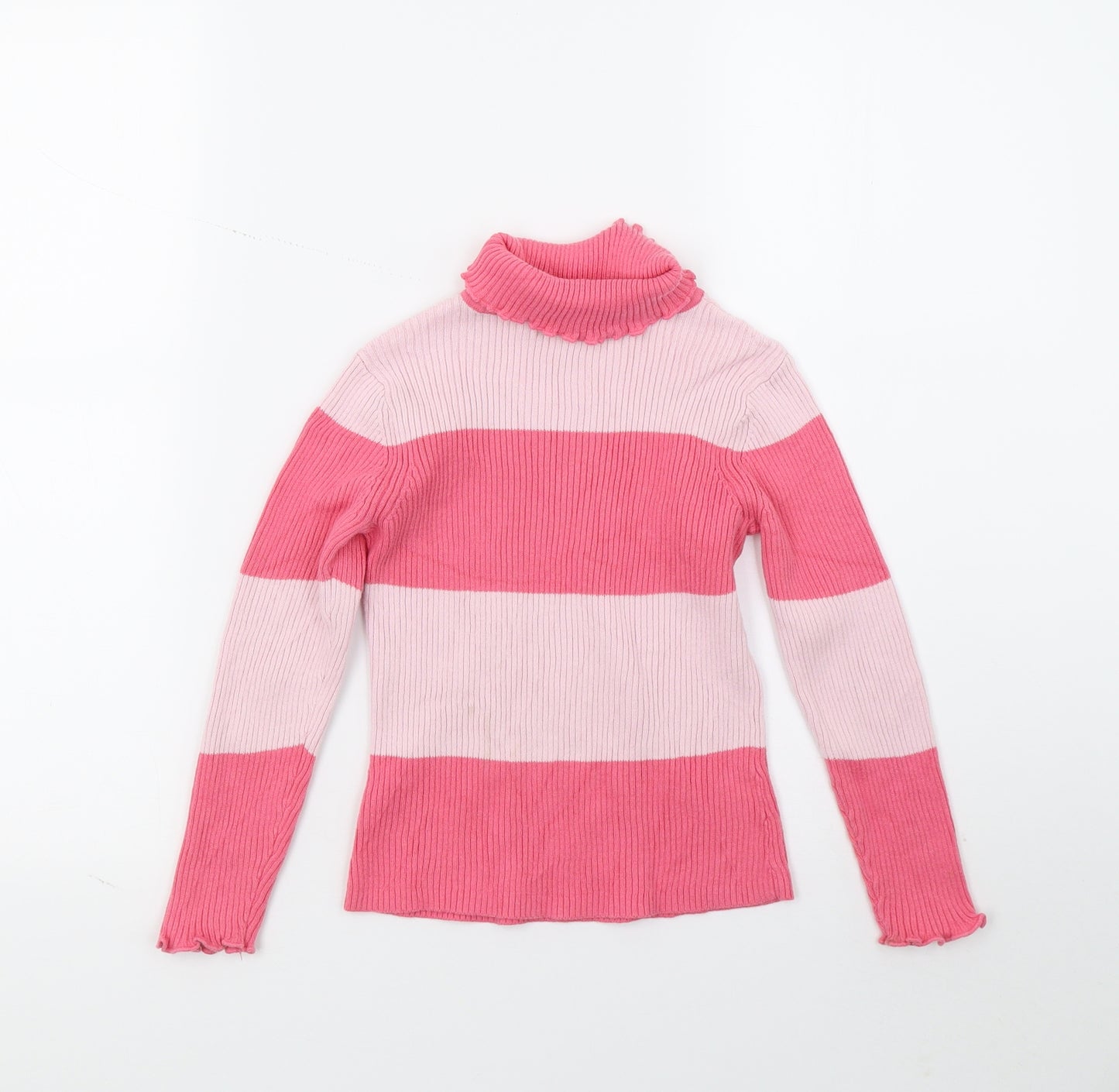 George Girls Pink Striped  Basic T-Shirt Size 5-6 Years