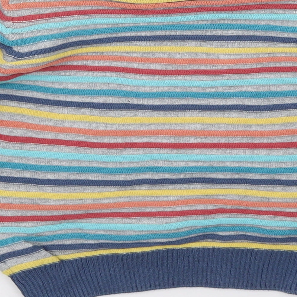 Marks and Spencer Girls Grey Striped  Pullover Jumper Size 2-3 Years