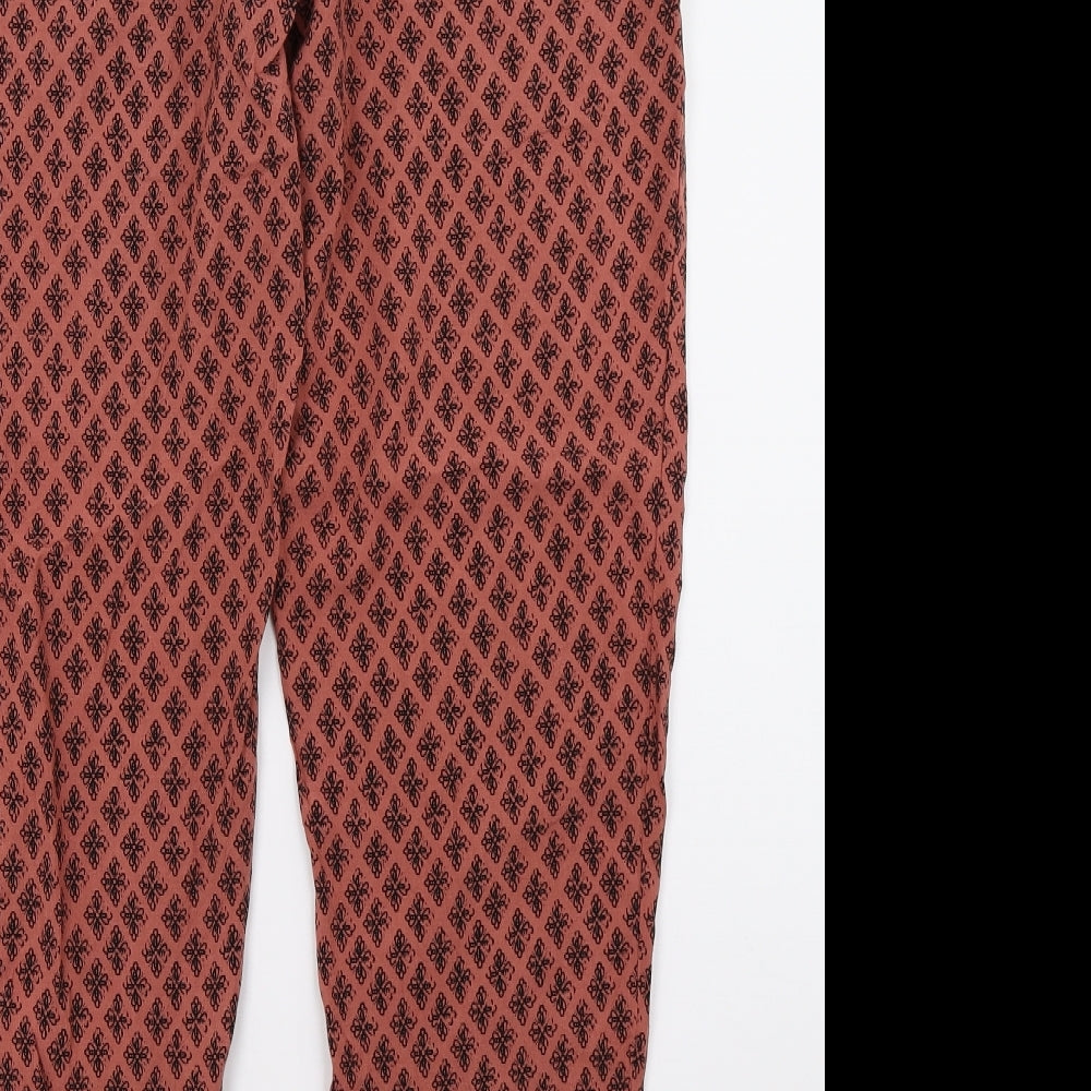 Newlook Womens Orange Floral  Trousers  Size M L26 in