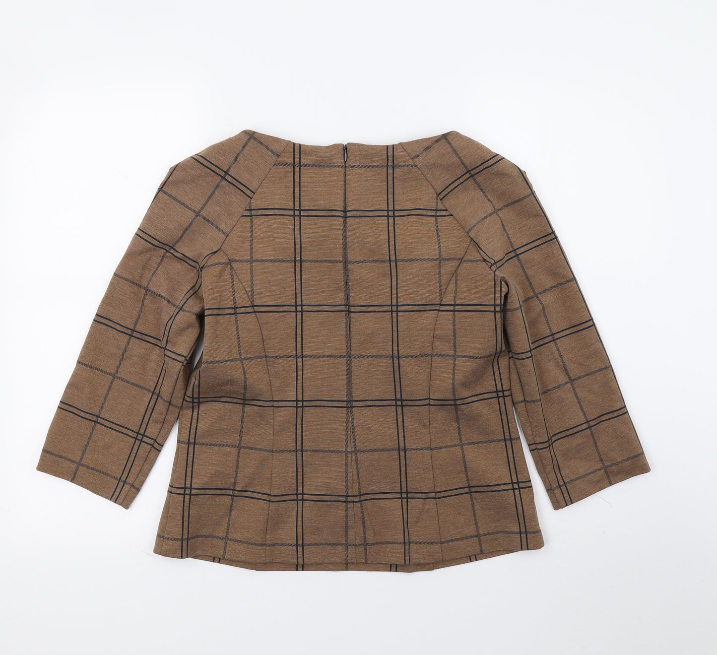Marks and Spencer Womens Brown Check  Basic Blouse Size 12