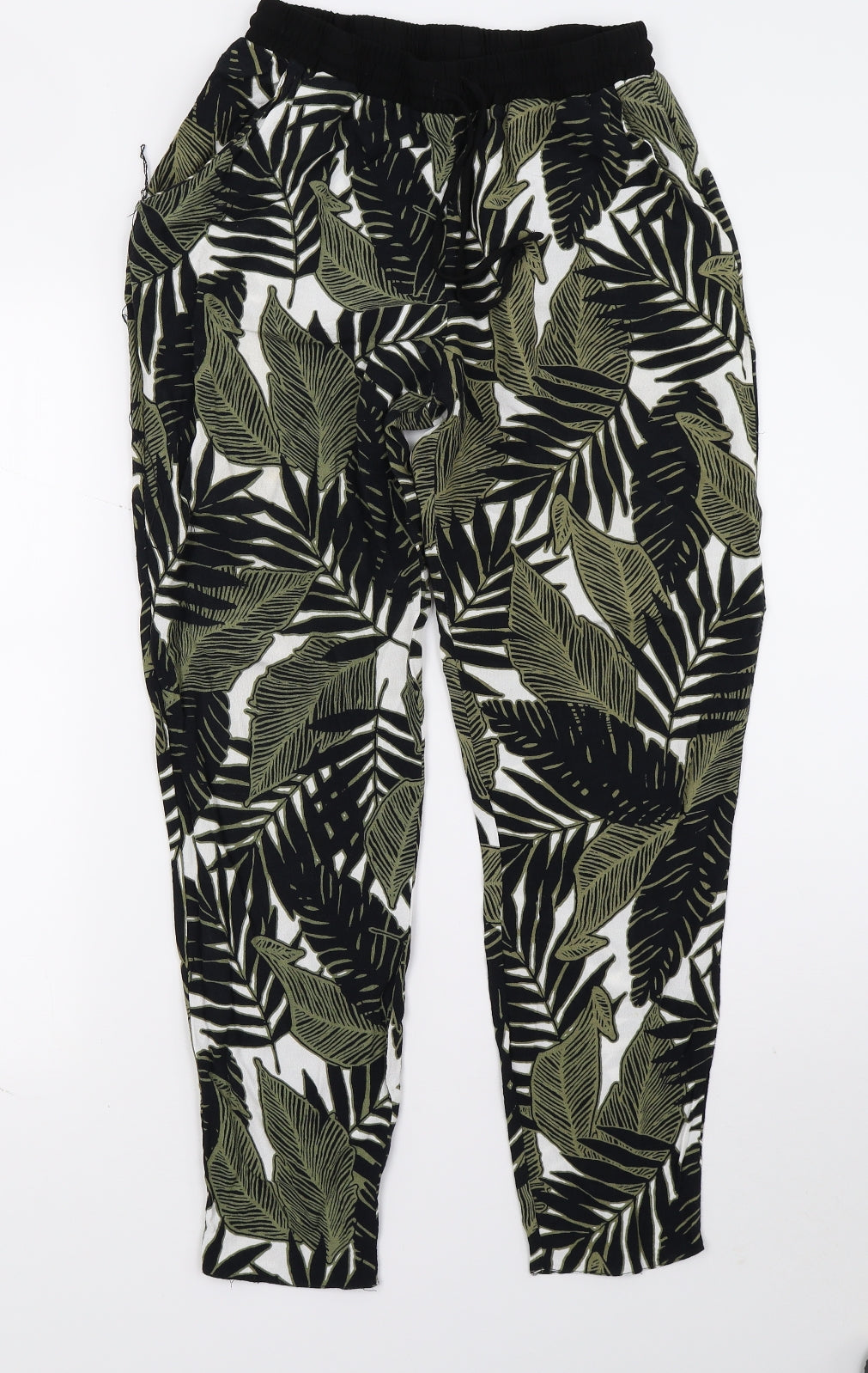 Newlook Womens Black Floral  Trousers  Size 10 L27 in