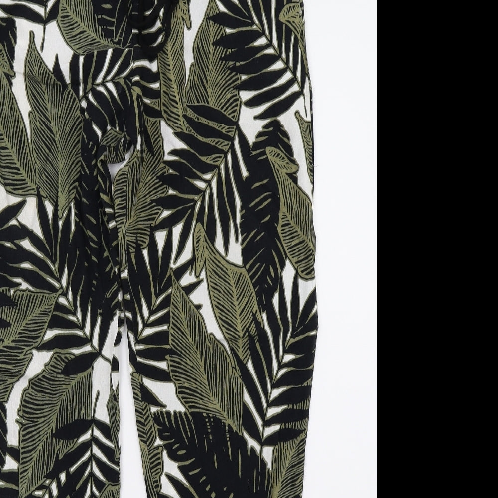 Newlook Womens Black Floral  Trousers  Size 10 L27 in