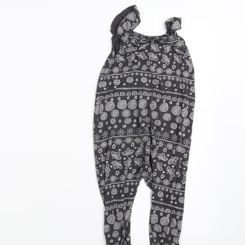 F&F Girls Grey Geometric  Dungaree One-Piece Size 12-18 Months