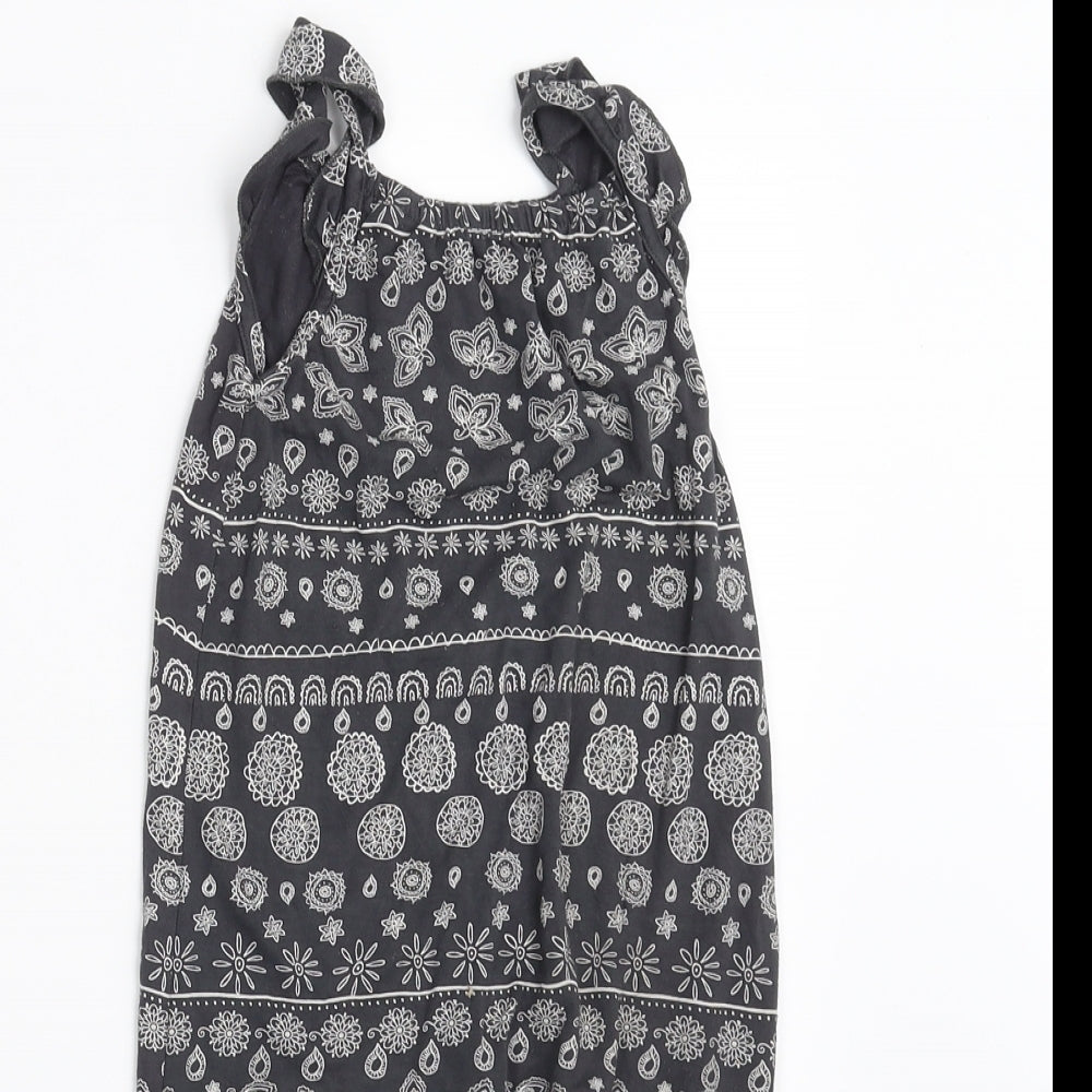 F&F Girls Grey Geometric  Dungaree One-Piece Size 12-18 Months