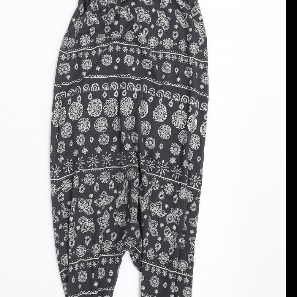 F&F Girls Grey Geometric  Dungaree One-Piece Size 12-18 Months