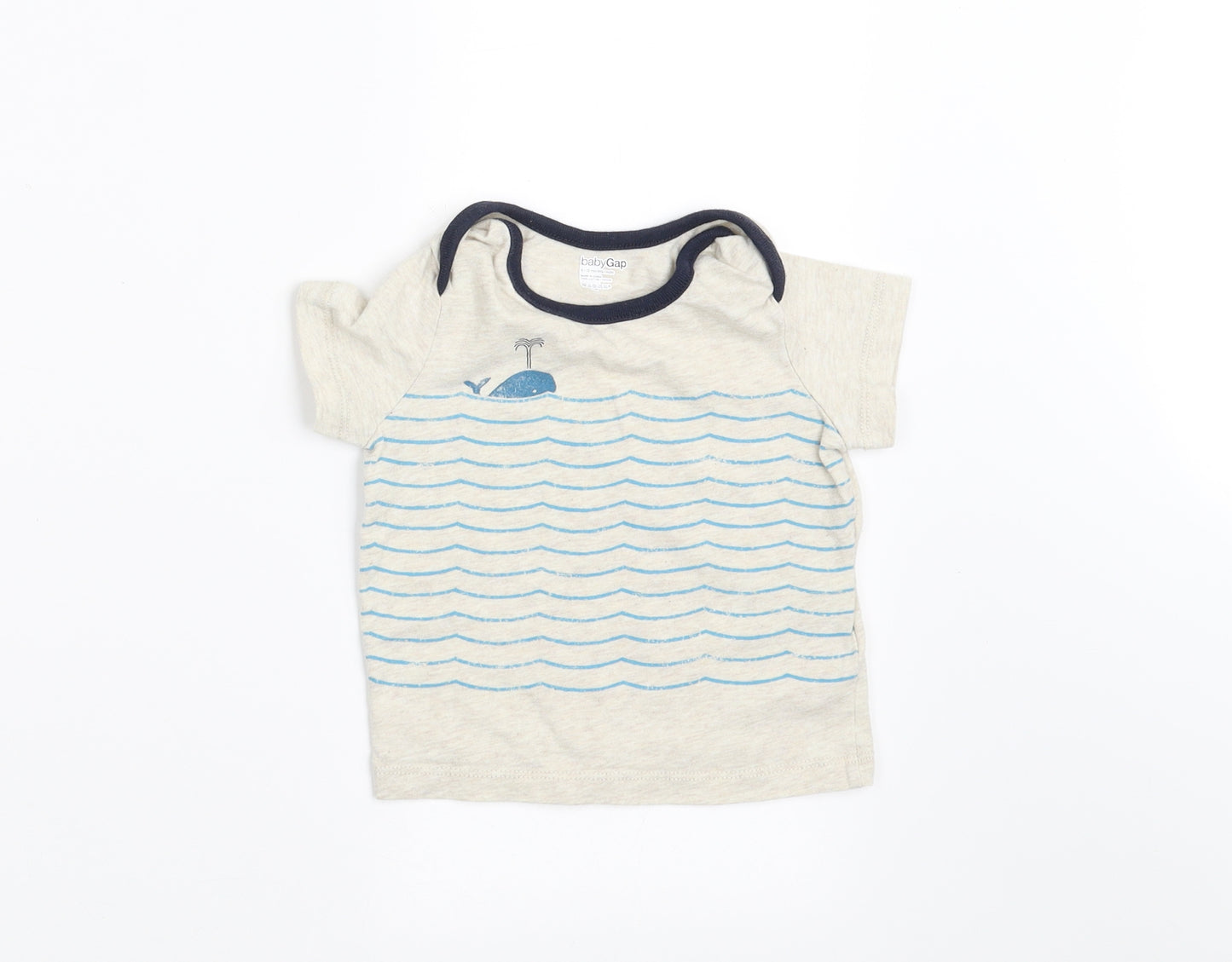 Gap Boys Beige Striped  Basic T-Shirt Size 9-12 Months