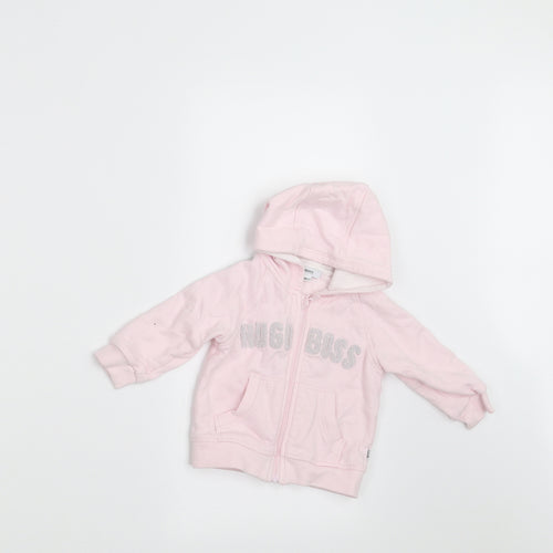 HUGO BOSS Girls Pink   Cardigan Jumper Size 6-9 Months