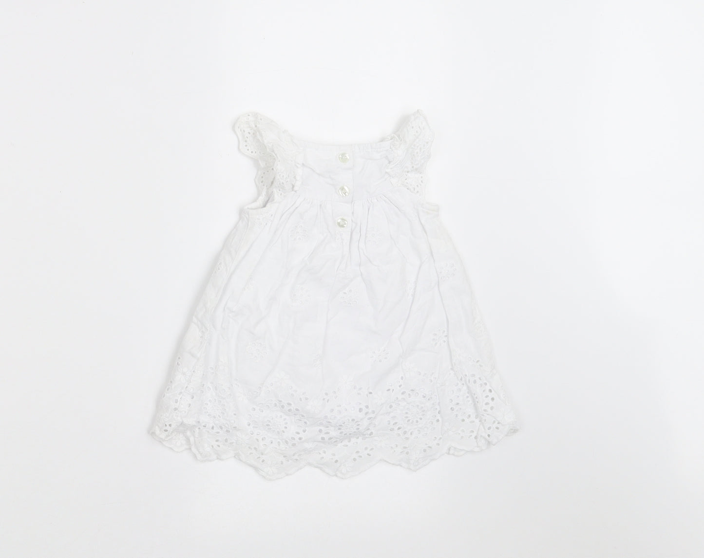 NEXT Girls White   A-Line  Size 0-3 Months  - Broderie Anglaise