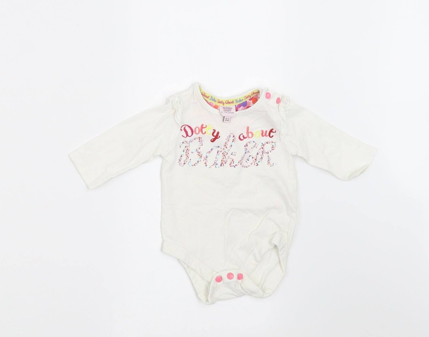 Ted Baker Girls White   Basic T-Shirt Size 0-3 Months  - dotty about baker