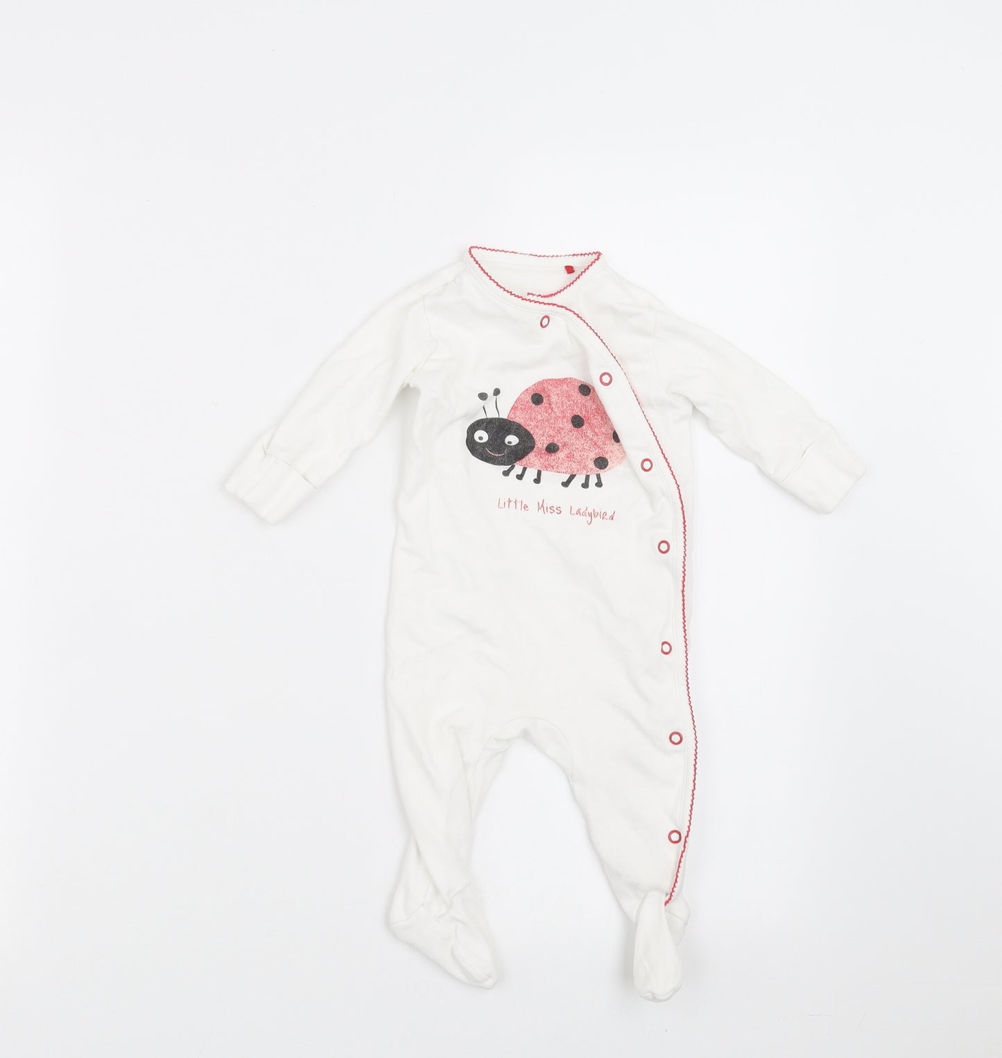 NEXT Girls White   Babygrow One-Piece Size 3-6 Months  - little miss ladybird