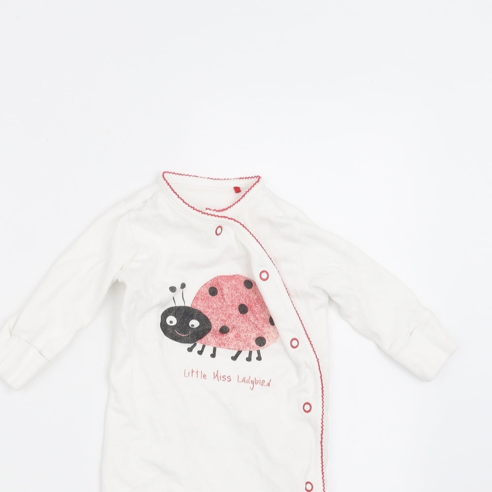 NEXT Girls White   Babygrow One-Piece Size 3-6 Months  - little miss ladybird